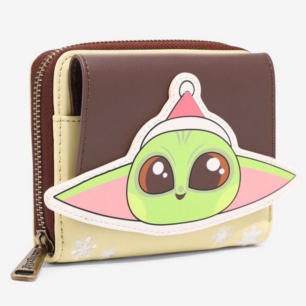 Loungefly Star Wars Baby Yoda The Mandalorian The Child Holiday Small Zip Wallet